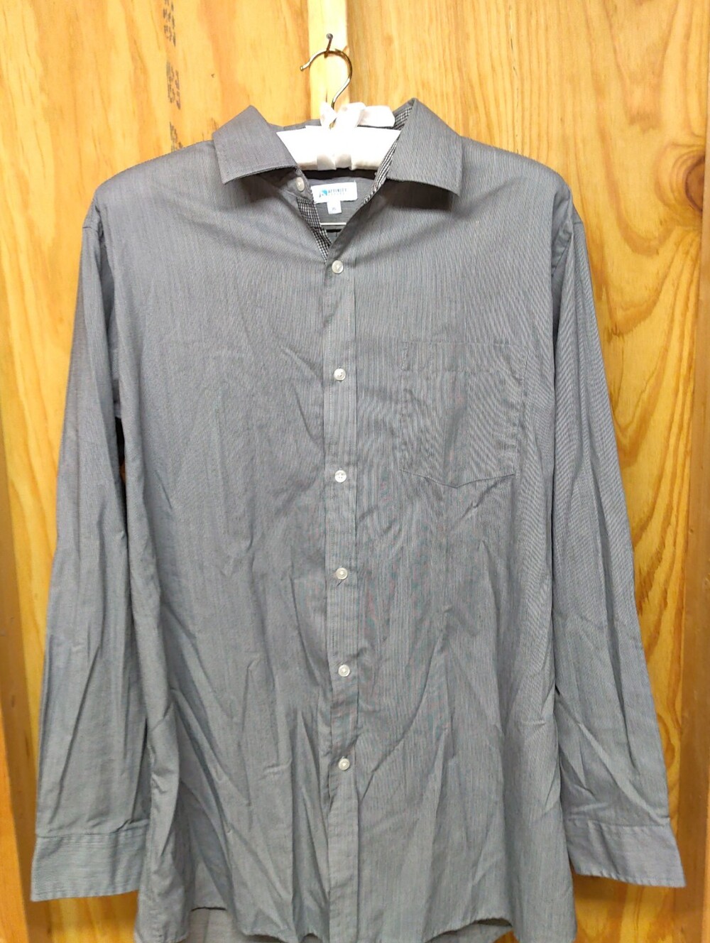 Affinity Apparel Men’s XL Gray Micro Stripe Long Sleeve Button Up Dress Shirt